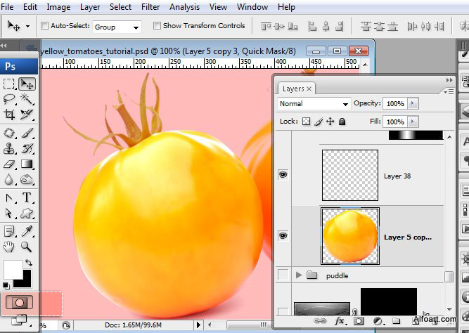 Shiny glass yellow tomatoes with colorfull liquid inside and splashing effect.Create realistic glossy glass tomatoes with liquid in them, make reflections and shadows